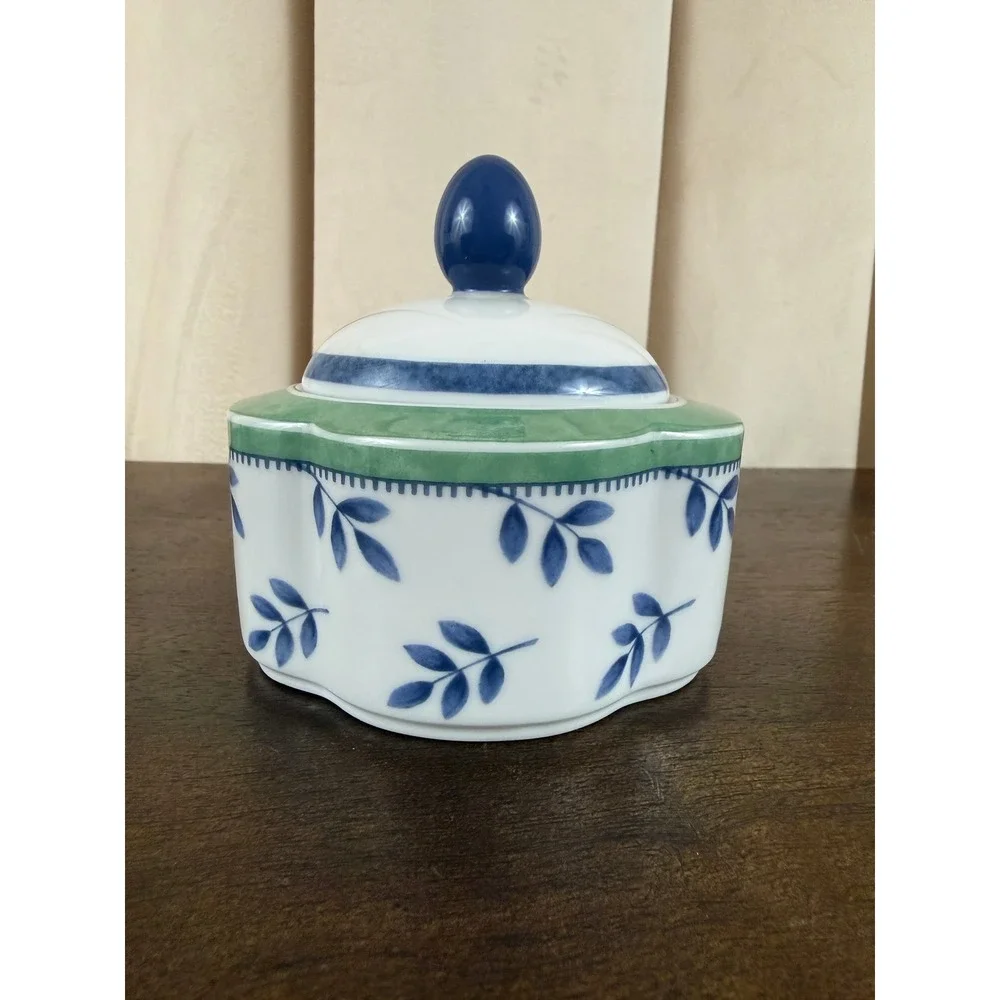 Vintage Villeroy and Boch Switch 3 Pattern Creamer‎ and Lidded Sugar Dish Set